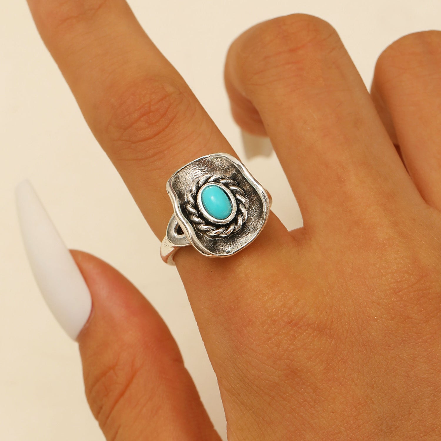 Wholesale Retro Western Cowboy Alloy Boots Hat Bull Head Horseshoe Set Ring